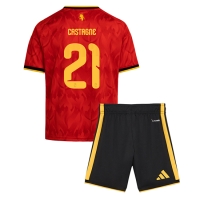 Koszulka piłkarska Belgia Timothy Castagne #21 Strój Domowy dla dzieci MŚ 2026 tanio Krótki Rękaw (+ Krótkie spodenki)